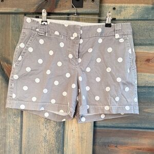 J. Crew Gray and White Polka Dot Shorts